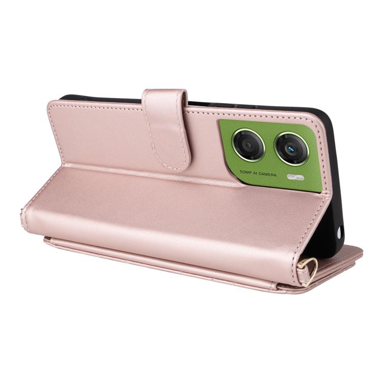 For Motorola Moto G06 4G Multifunctional 6-Card Slots Leather Phone Case with Wrist Strap