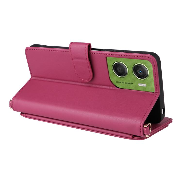 For Motorola Moto G06 4G Multifunctional 6-Card Slots Leather Phone Case with Wrist Strap