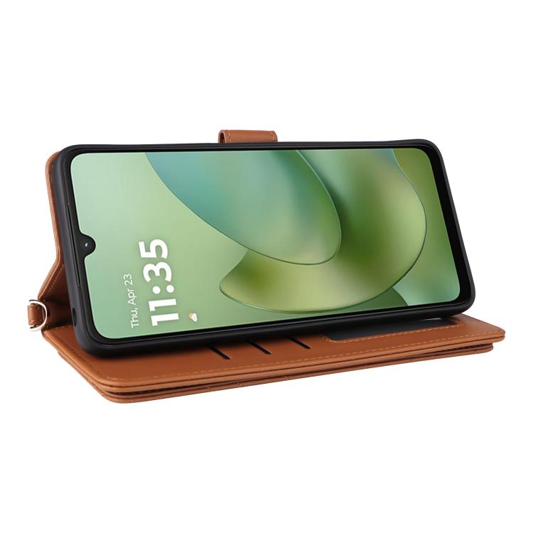 For Motorola Moto G06 4G Multifunctional 6-Card Slots Leather Phone Case with Wrist Strap