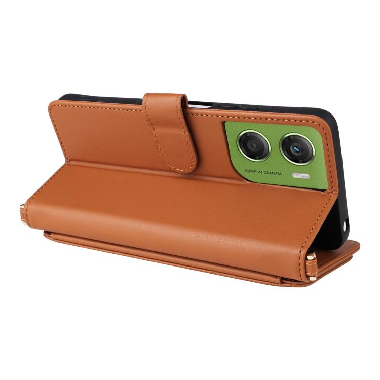 For Motorola Moto G06 4G Multifunctional 6-Card Slots Leather Phone Case with Wrist Strap