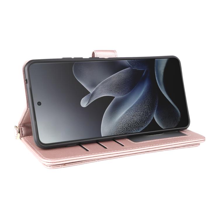 For Motorola Edge 70 5G Multifunctional 6-Card Slots Leather Phone Case with Wrist Strap