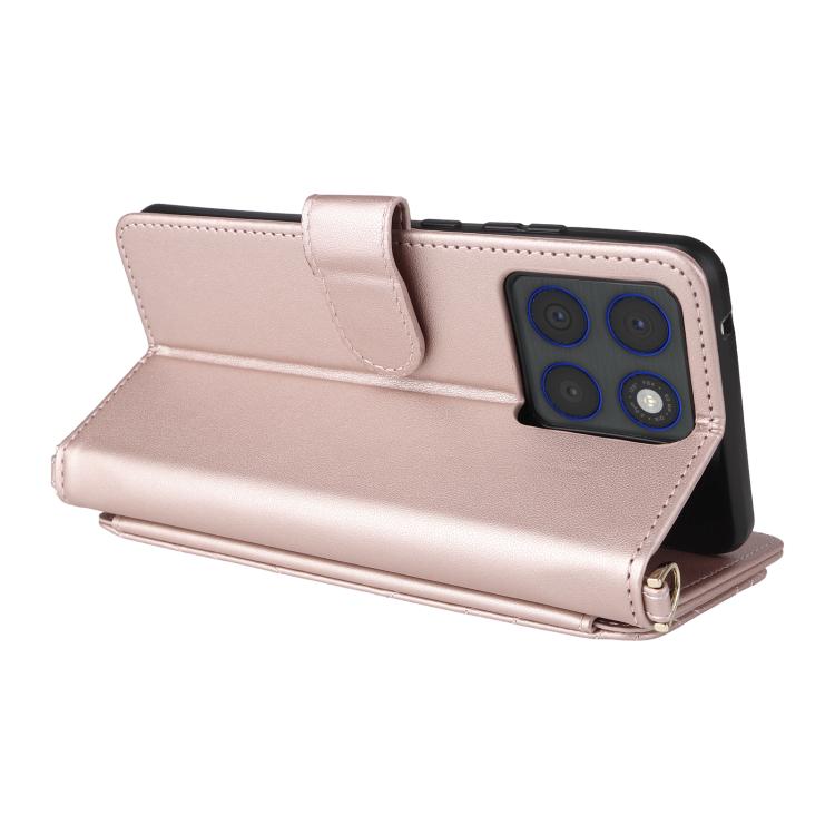 For Motorola Edge 70 5G Multifunctional 6-Card Slots Leather Phone Case with Wrist Strap