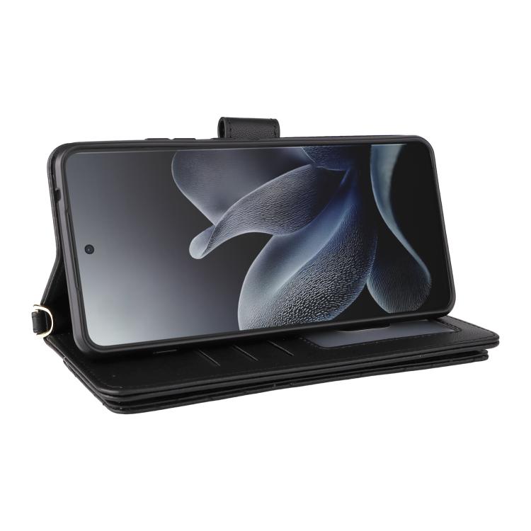 For Motorola Edge 70 5G Multifunctional 6-Card Slots Leather Phone Case with Wrist Strap