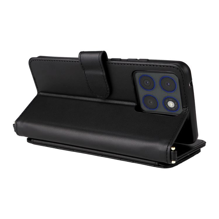 For Motorola Edge 70 5G Multifunctional 6-Card Slots Leather Phone Case with Wrist Strap