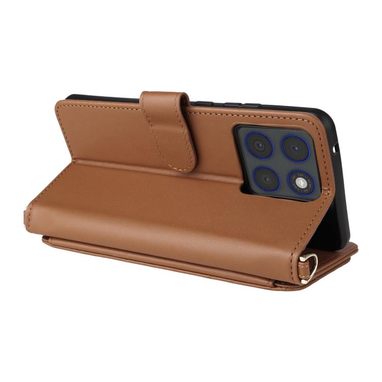 For Motorola Edge 70 5G Multifunctional 6-Card Slots Leather Phone Case with Wrist Strap