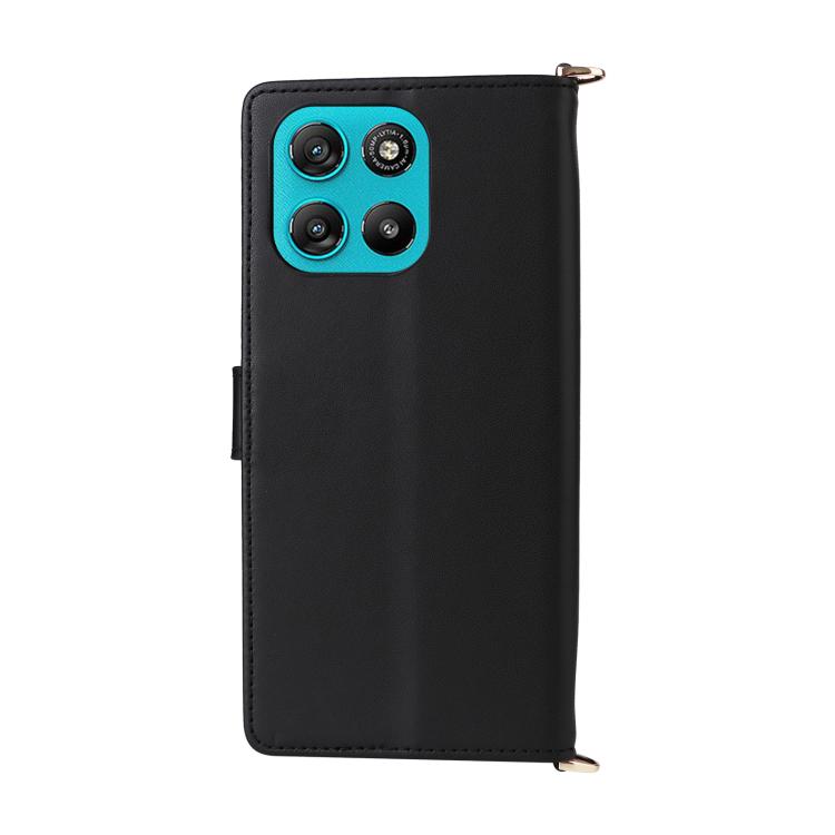 For Motorola Moto G67 Power / G57 Power Multifunctional 6-Card Slots Leather Phone Case with Wrist Strap