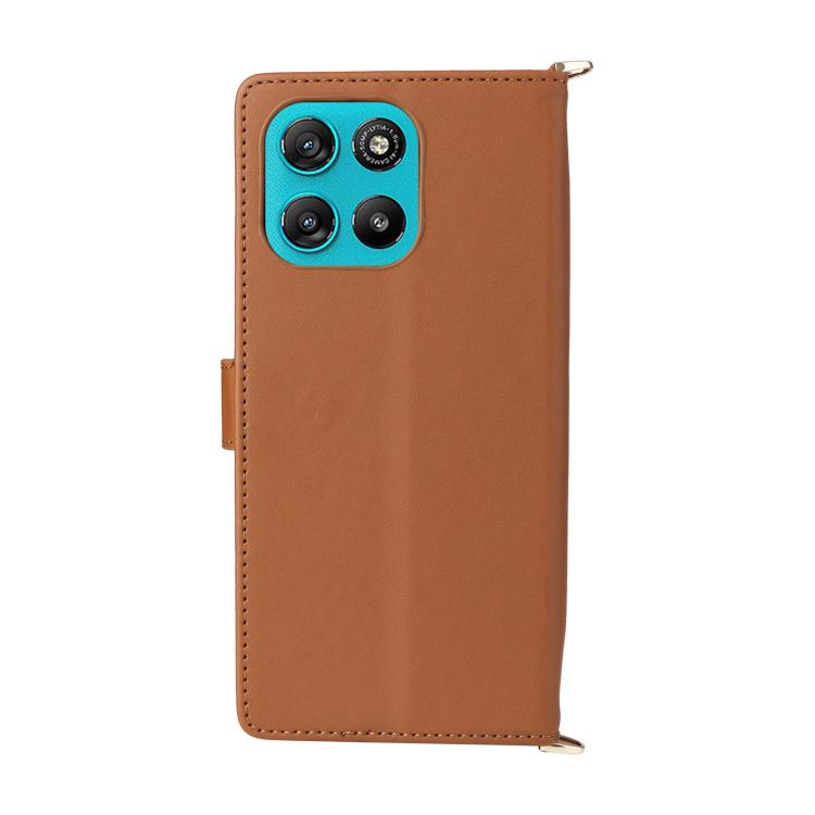 For Motorola Moto G67 Power / G57 Power Multifunctional 6-Card Slots Leather Phone Case with Wrist Strap