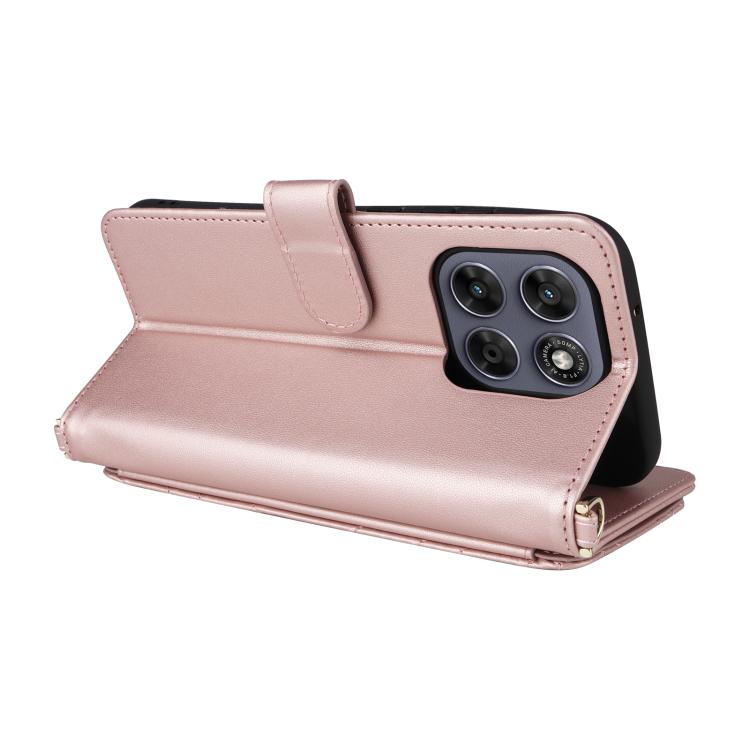 For Motorola Moto G67 5G / G77 5G Multifunctional 6-Card Slots Leather Phone Case with Wrist Strap