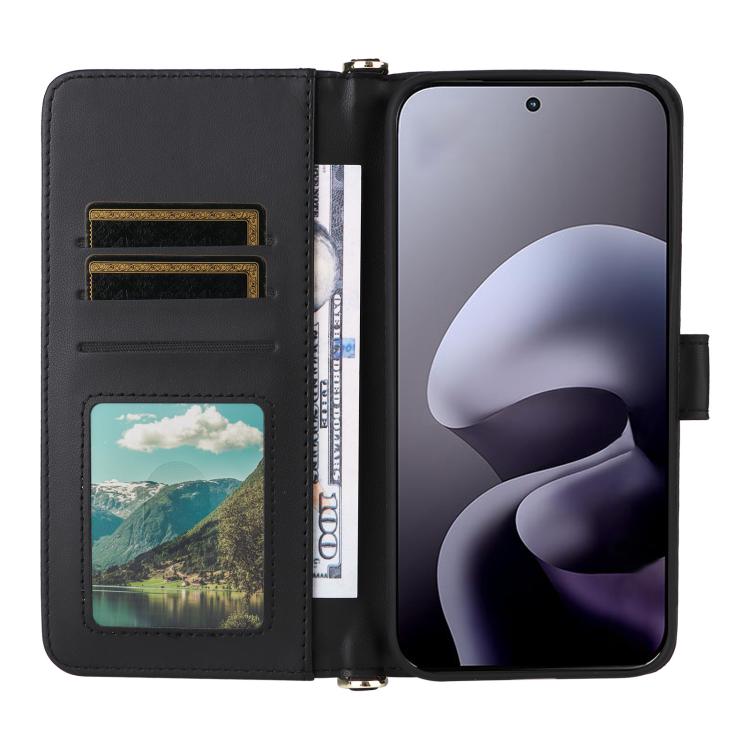For Motorola Moto G67 5G / G77 5G Multifunctional 6-Card Slots Leather Phone Case with Wrist Strap