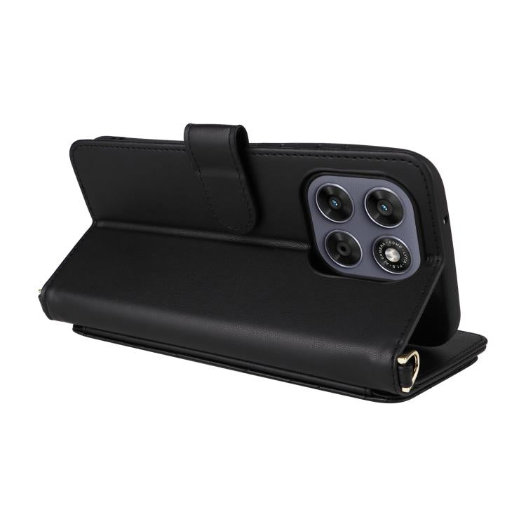 For Motorola Moto G67 5G / G77 5G Multifunctional 6-Card Slots Leather Phone Case with Wrist Strap