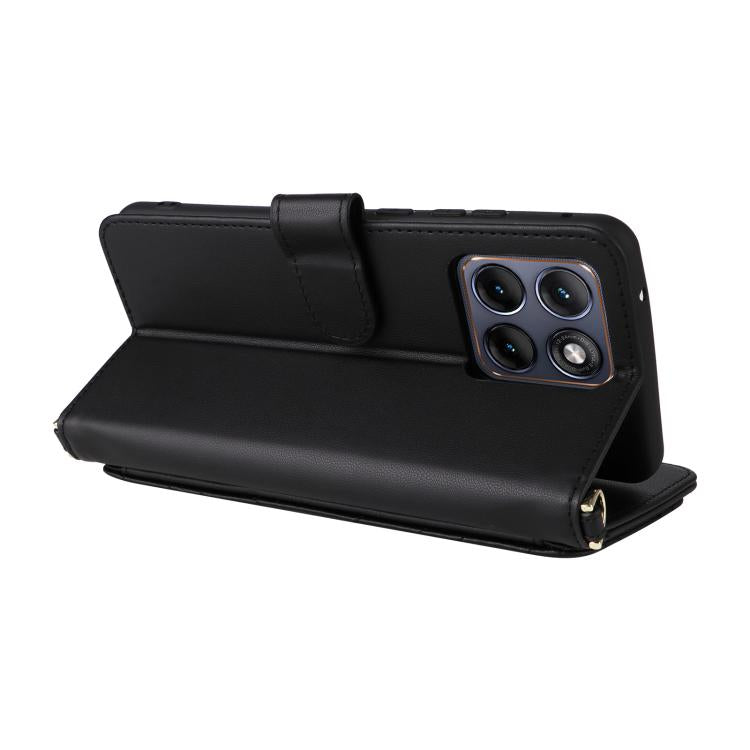 For Motorola Edge 70 Fusion 5G Multifunctional 6-Card Slots Leather Phone Case with Wrist Strap