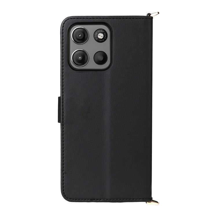 For Motorola Moto G17 / G17 Power 4G Multifunctional 6-Card Slots Leather Phone Case with Wrist Strap