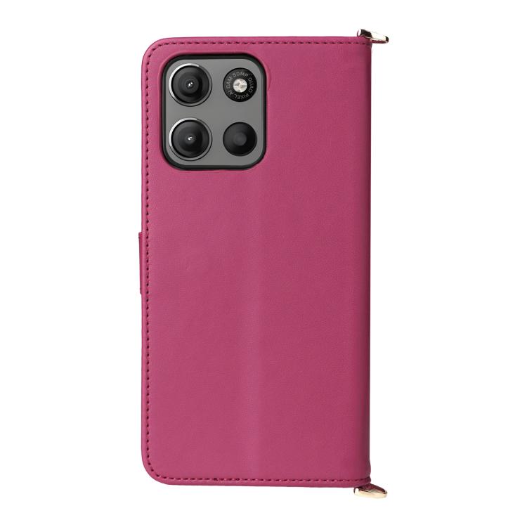 For Motorola Moto G17 / G17 Power 4G Multifunctional 6-Card Slots Leather Phone Case with Wrist Strap