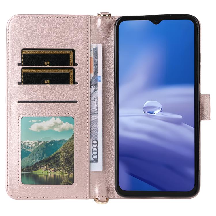For Ulefone Note 19 Multifunctional 6-Card Slots Leather Phone Case with Wrist Strap