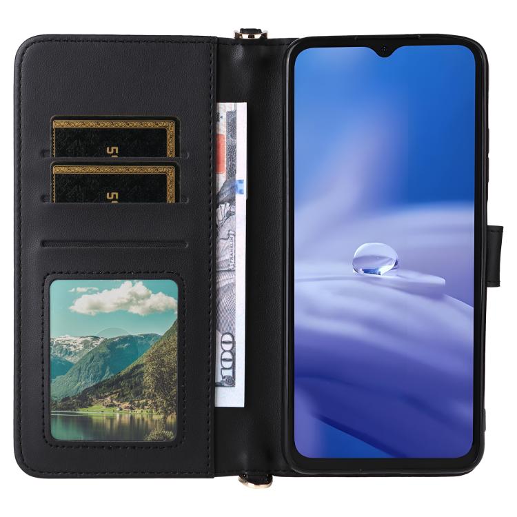 For Ulefone Note 19 Multifunctional 6-Card Slots Leather Phone Case with Wrist Strap