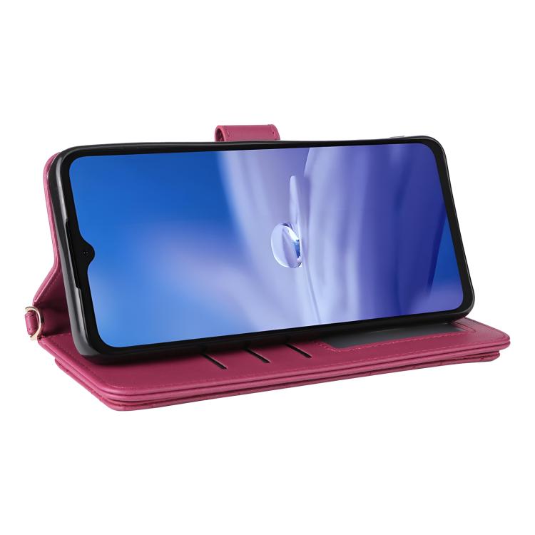 For Ulefone Note 19 Multifunctional 6-Card Slots Leather Phone Case with Wrist Strap