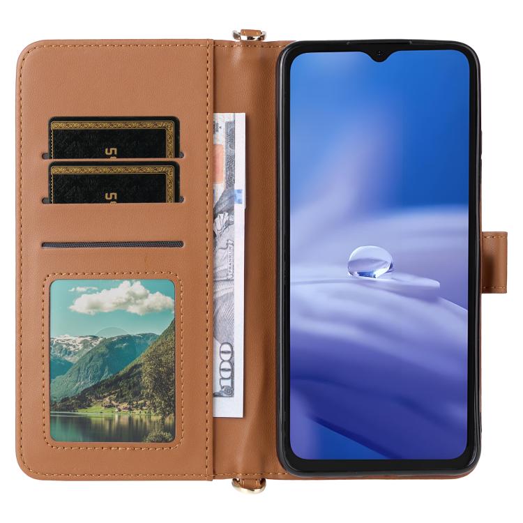 For Ulefone Note 19 Multifunctional 6-Card Slots Leather Phone Case with Wrist Strap