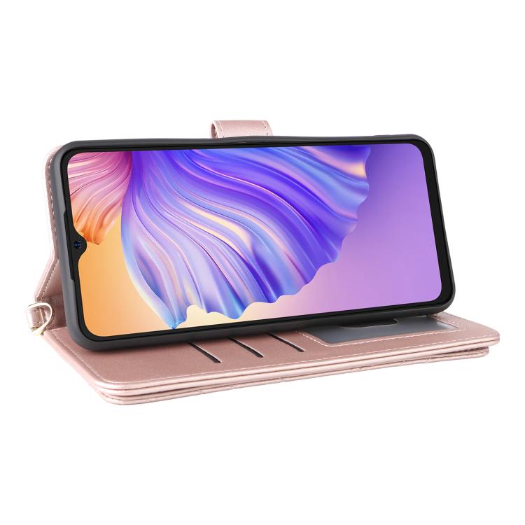 For Ulefone Note 21 Multifunctional 6-Card Slots Leather Phone Case with Wrist Strap