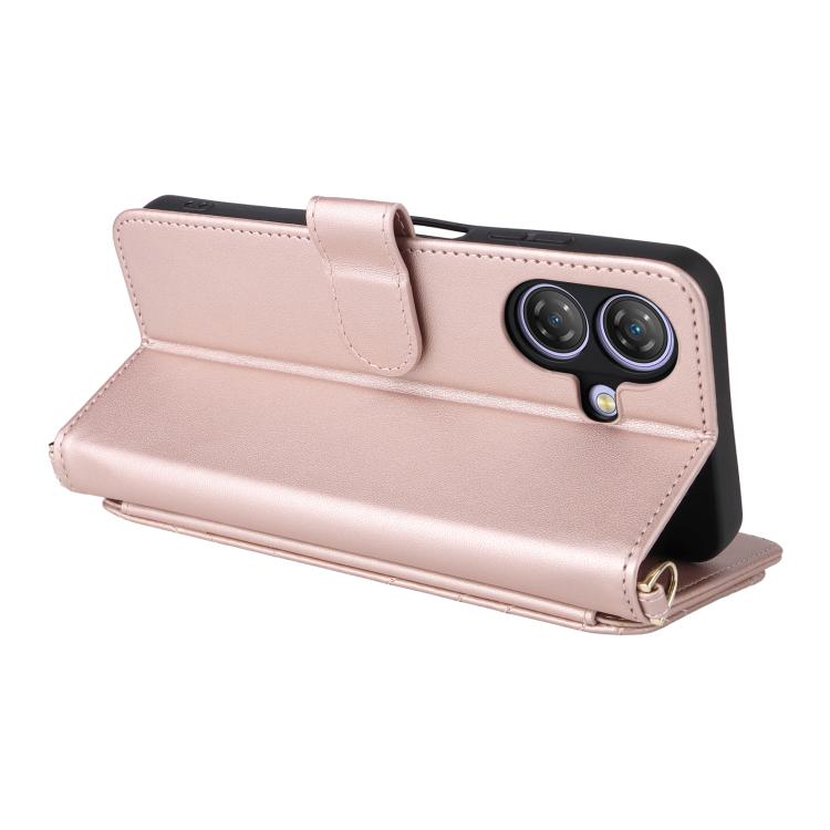 For Ulefone Note 21 Multifunctional 6-Card Slots Leather Phone Case with Wrist Strap