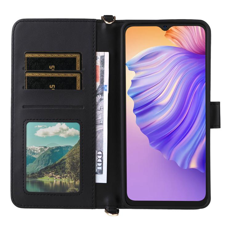 For Ulefone Note 21 Multifunctional 6-Card Slots Leather Phone Case with Wrist Strap