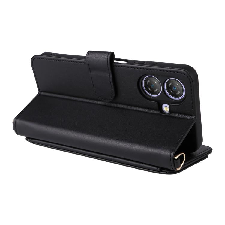 For Ulefone Note 21 Multifunctional 6-Card Slots Leather Phone Case with Wrist Strap