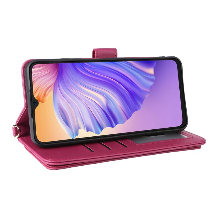 For Ulefone Note 21 Multifunctional 6-Card Slots Leather Phone Case with Wrist Strap