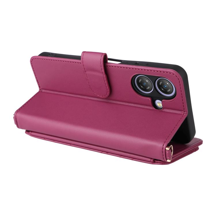 For Ulefone Note 21 Multifunctional 6-Card Slots Leather Phone Case with Wrist Strap