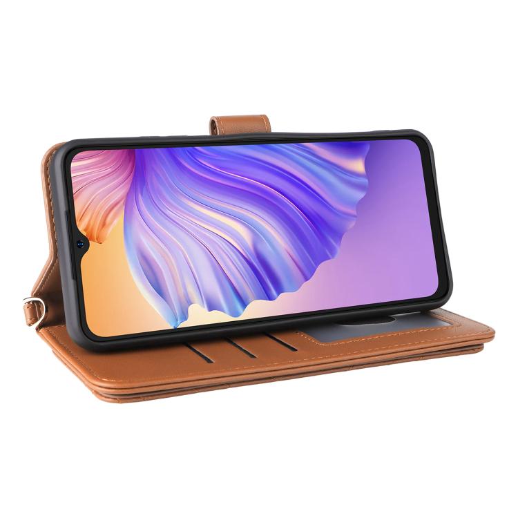 For Ulefone Note 21 Multifunctional 6-Card Slots Leather Phone Case with Wrist Strap