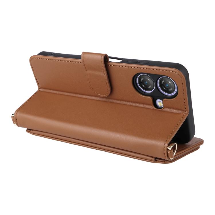 For Ulefone Note 21 Multifunctional 6-Card Slots Leather Phone Case with Wrist Strap