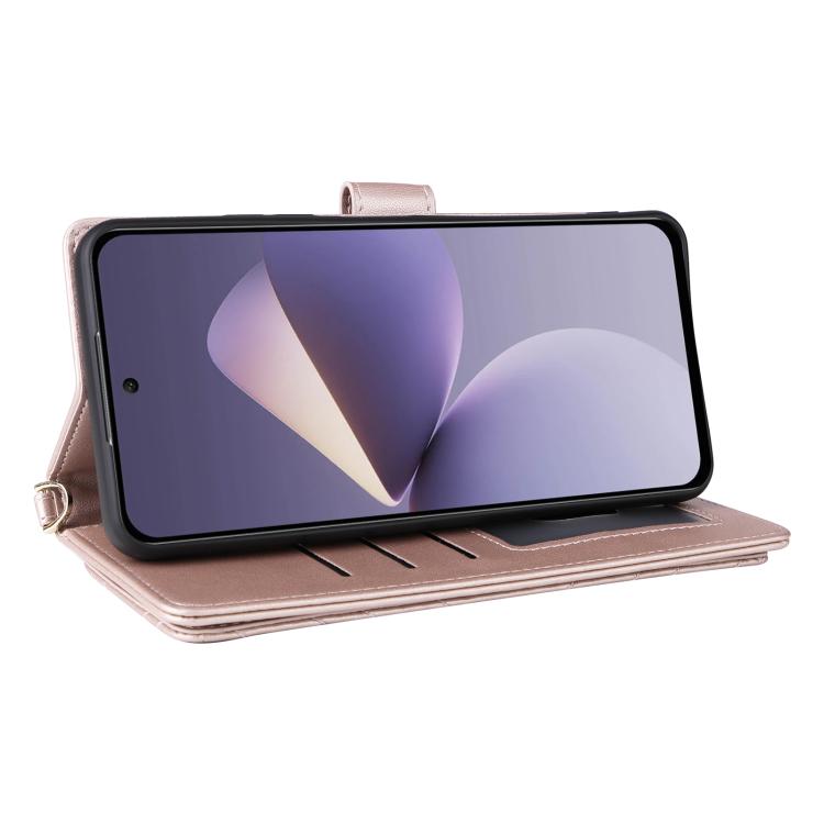 For Oukitel C58 / C58 Pro Multifunctional 6-Card Slots Leather Phone Case with Wrist Strap