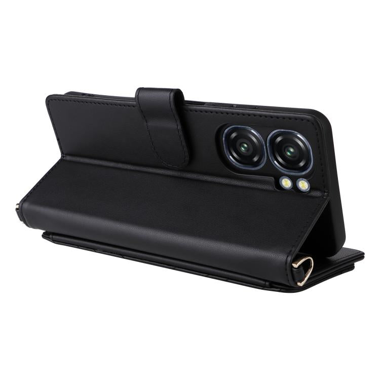 For Oukitel C58 / C58 Pro Multifunctional 6-Card Slots Leather Phone Case with Wrist Strap