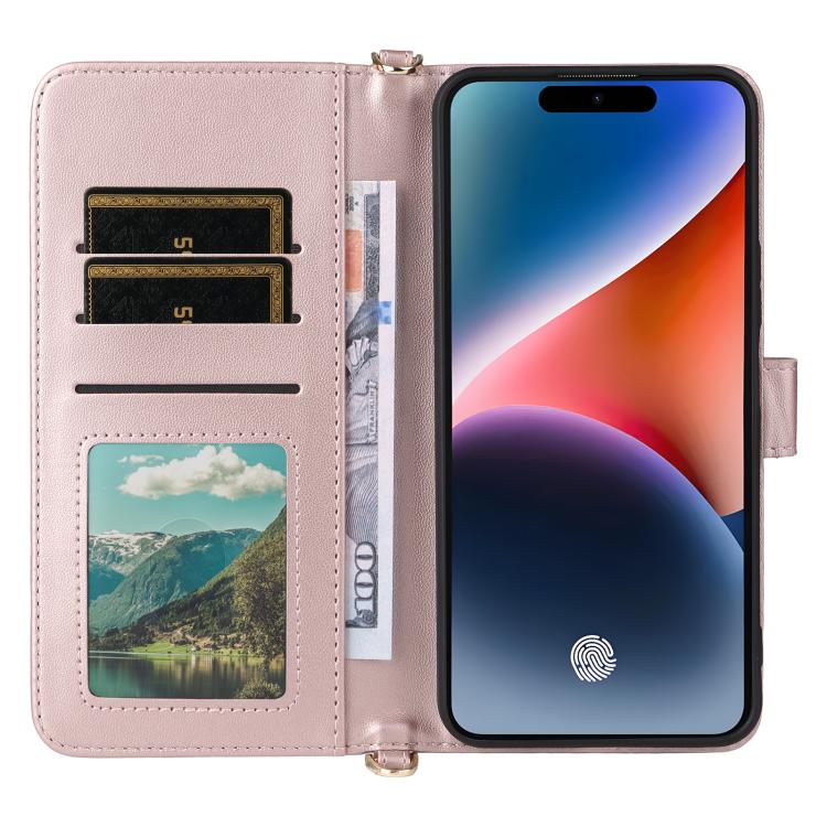 For Oukitel P1 Multifunctional 6-Card Slots Leather Phone Case with Wrist Strap
