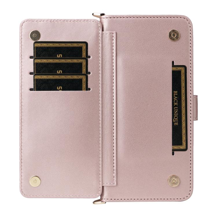 For Oukitel P1 Multifunctional 6-Card Slots Leather Phone Case with Wrist Strap