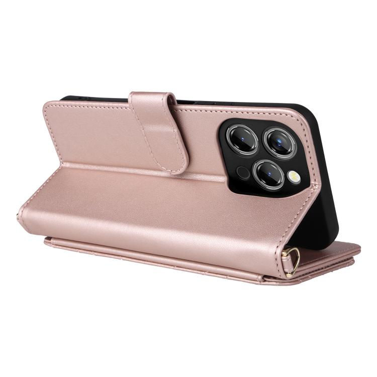 For Oukitel P1 Multifunctional 6-Card Slots Leather Phone Case with Wrist Strap