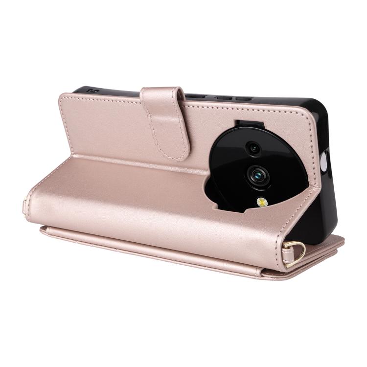 For Oukitel C59 / C59 Pro Multifunctional 6-Card Slots Leather Phone Case with Wrist Strap