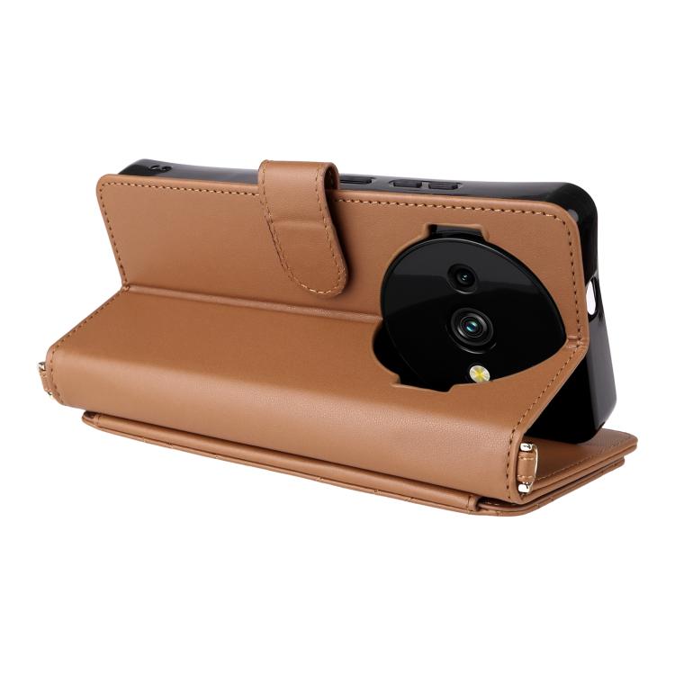 For Oukitel C59 / C59 Pro Multifunctional 6-Card Slots Leather Phone Case with Wrist Strap