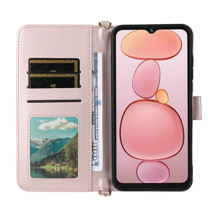 For Oukitel C3 4G 2025 Multifunctional 6-Card Slots Leather Phone Case with Wrist Strap