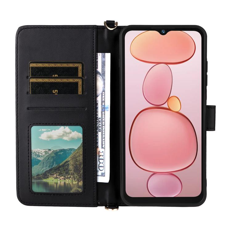 For Oukitel C3 4G 2025 Multifunctional 6-Card Slots Leather Phone Case with Wrist Strap