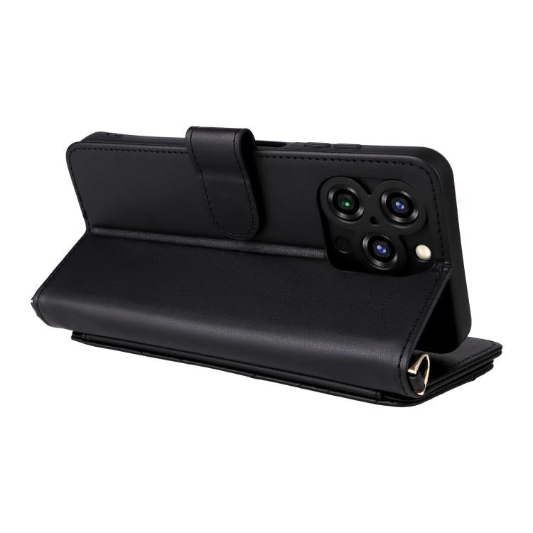 For Oukitel C3 4G 2025 Multifunctional 6-Card Slots Leather Phone Case with Wrist Strap
