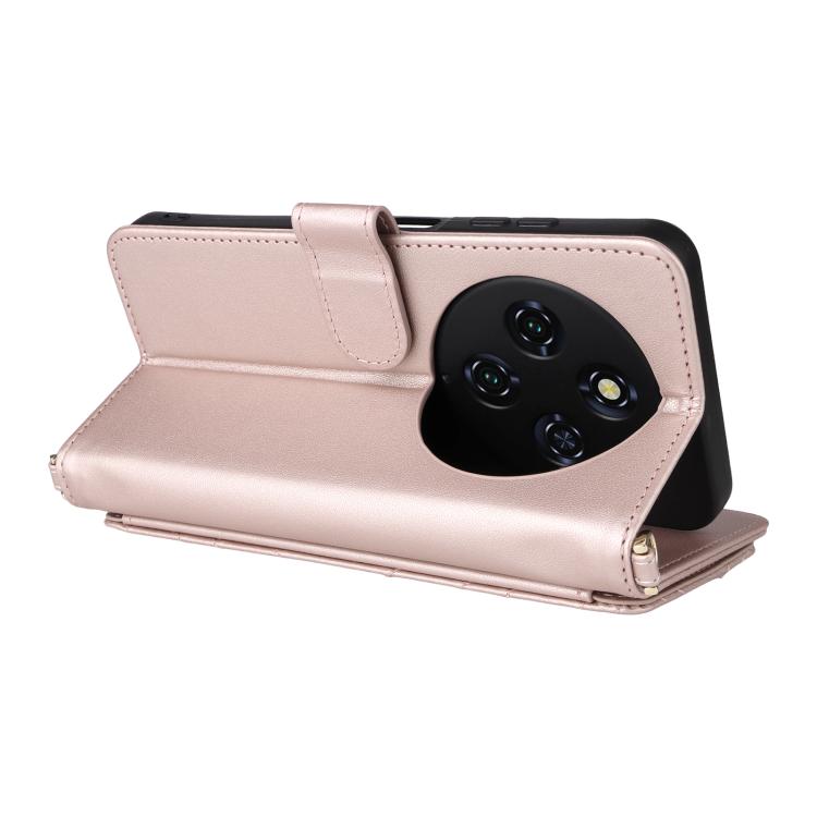 For Oukitel C5 4G 2025 Multifunctional 6-Card Slots Leather Phone Case with Wrist Strap