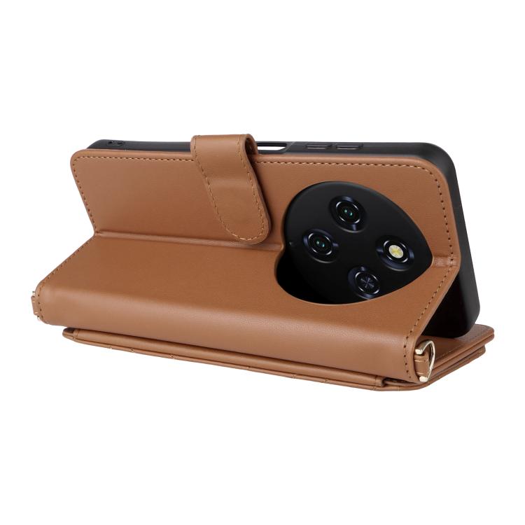 For Oukitel C5 4G 2025 Multifunctional 6-Card Slots Leather Phone Case with Wrist Strap