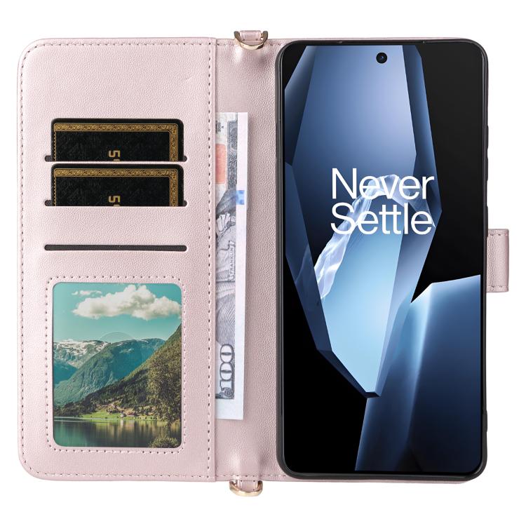 For OnePlus Ace 5 / Ace 5 Pro 5G / 13R 5G Multifunctional 6-Card Slots Leather Phone Case with Wrist Strap
