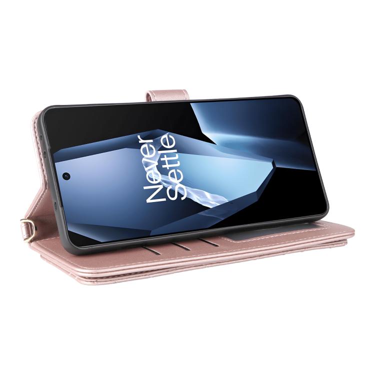 For OnePlus Ace 5 / Ace 5 Pro 5G / 13R 5G Multifunctional 6-Card Slots Leather Phone Case with Wrist Strap