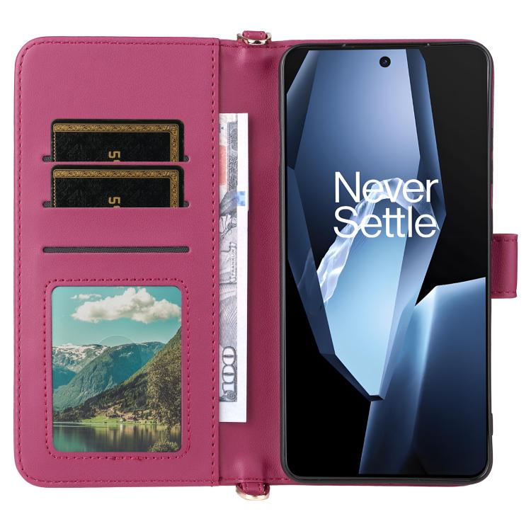 For OnePlus Ace 5 / Ace 5 Pro 5G / 13R 5G Multifunctional 6-Card Slots Leather Phone Case with Wrist Strap