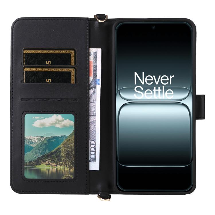 For OnePlus 13T 5G Multifunctional 6-Card Slots Leather Phone Case with Wrist Strap