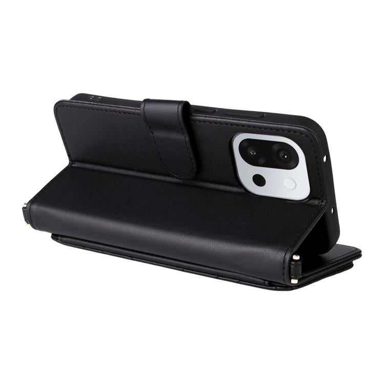 For OnePlus 13T 5G Multifunctional 6-Card Slots Leather Phone Case with Wrist Strap