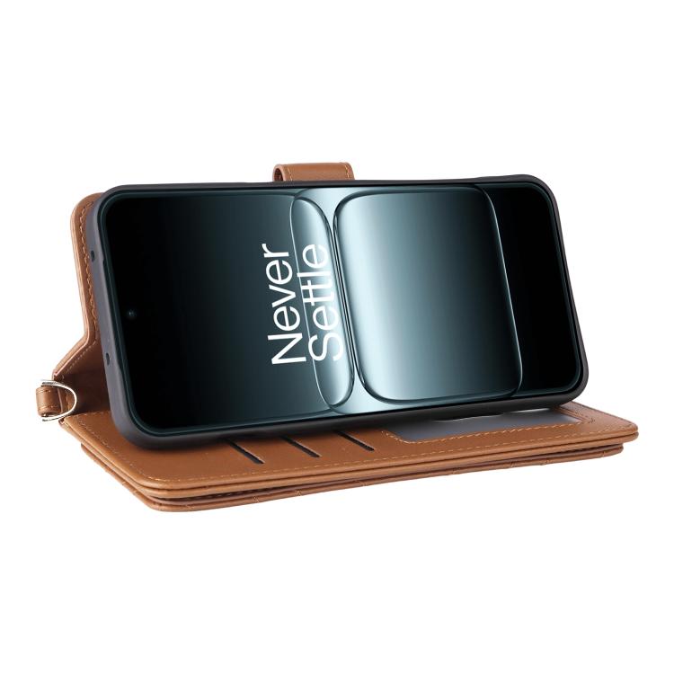 For OnePlus 13T 5G Multifunctional 6-Card Slots Leather Phone Case with Wrist Strap
