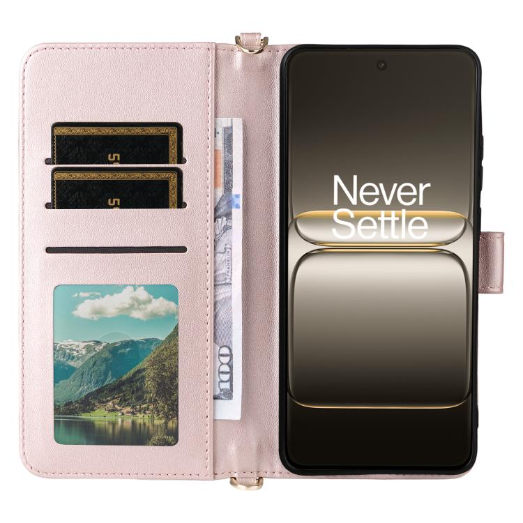 For OnePlus Nord CE5 / Ace 5 Racing 5G Multifunctional 6-Card Slots Leather Phone Case with Wrist Strap
