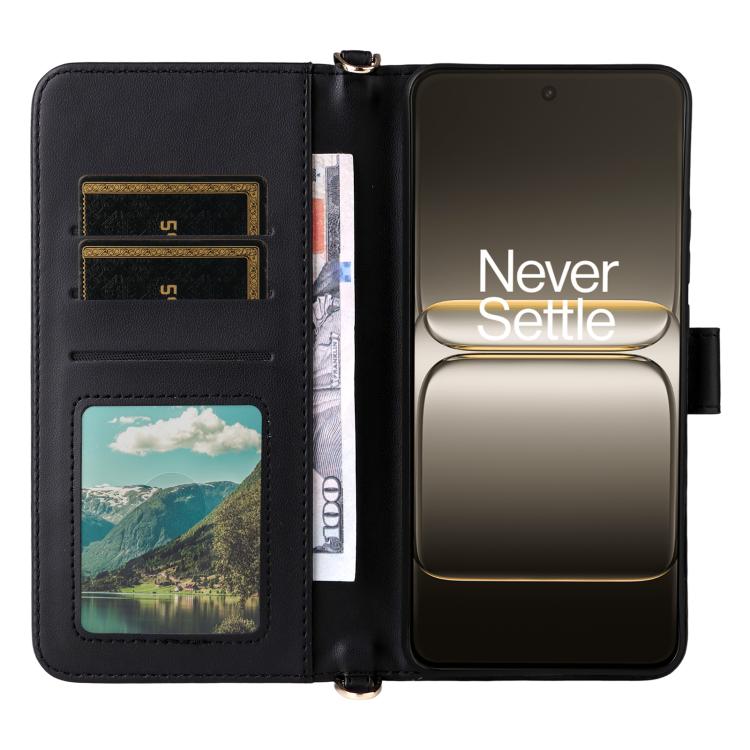 For OnePlus Nord CE5 / Ace 5 Racing 5G Multifunctional 6-Card Slots Leather Phone Case with Wrist Strap