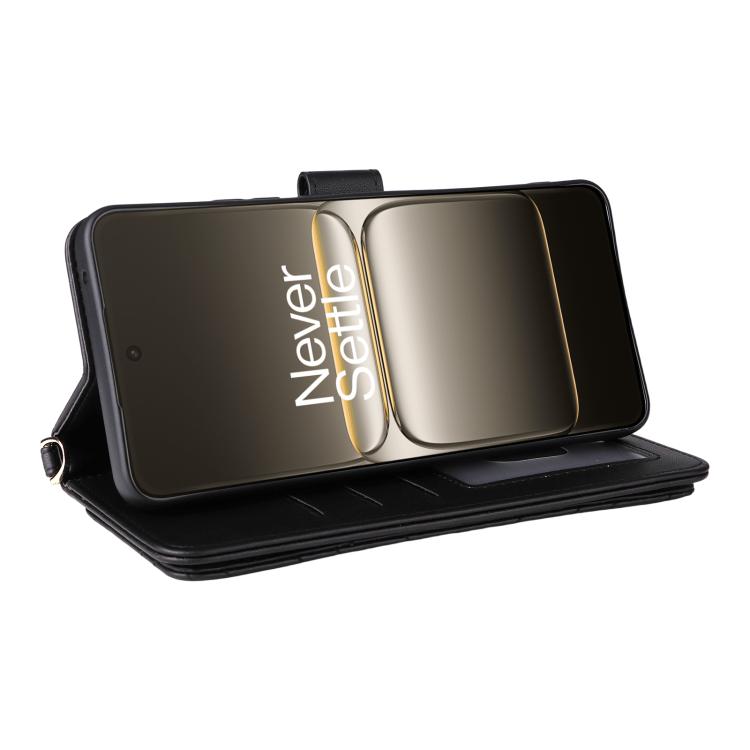For OnePlus Nord CE5 / Ace 5 Racing 5G Multifunctional 6-Card Slots Leather Phone Case with Wrist Strap